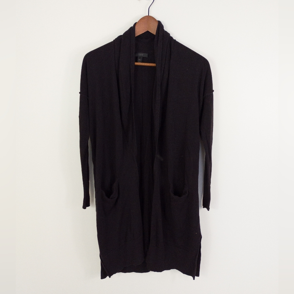 J. Crew Open Front Cardigan Black Classic Size 2XS